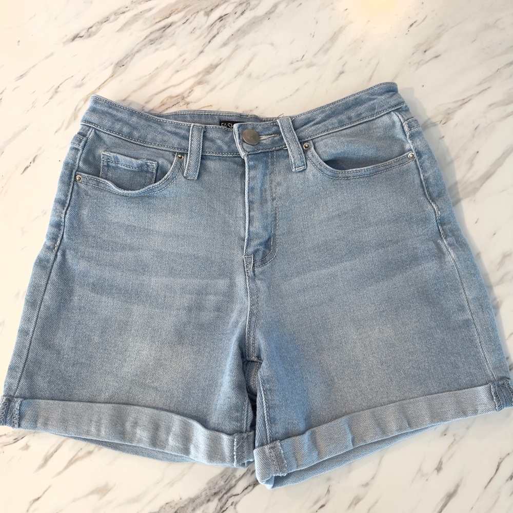 Fashion Nova Cuffed Midi Jeans Shorts